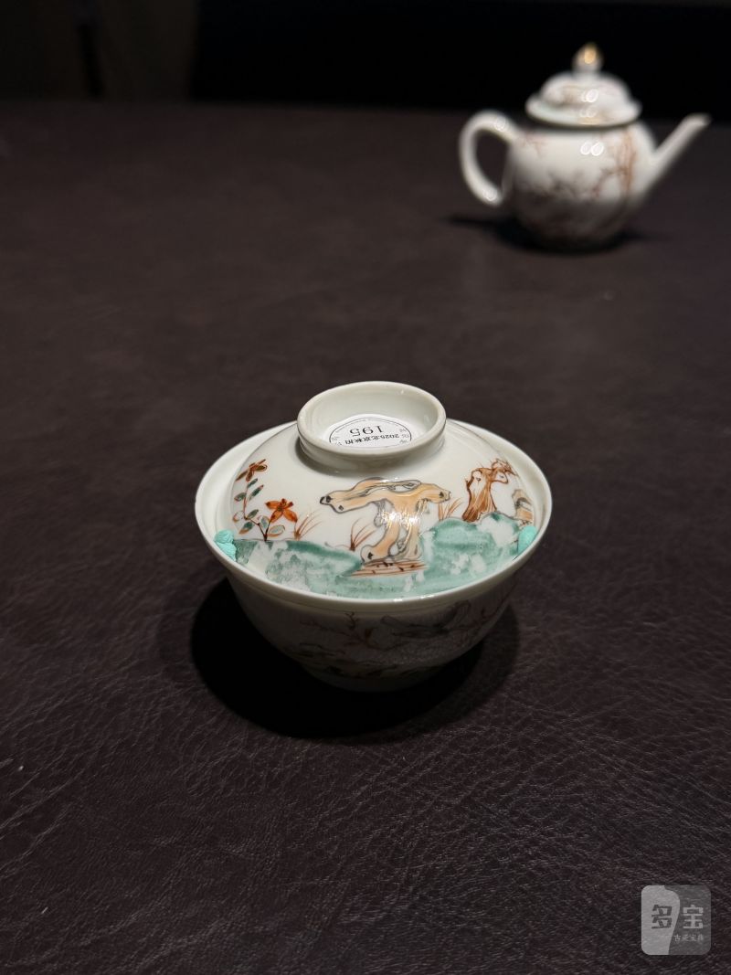 清乾隆 粉彩花鸟纹茶具一套25件 - 图26
